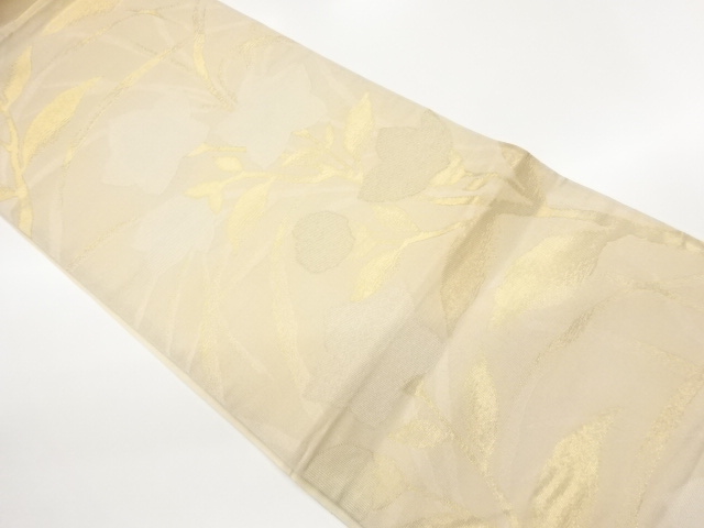 JAPANESE FUKURO OBI FOR SUMMER / WOVEN BALLOON FLOWER